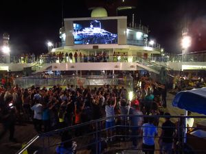Party on the deck of the ship