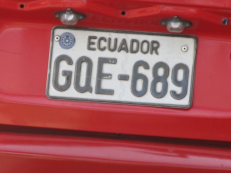 Ecuador numberplate