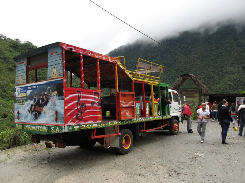 The "Chiva", tour bus in Baños