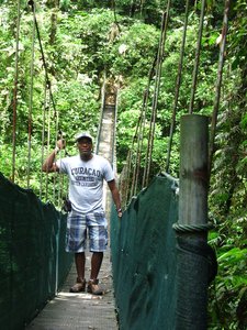 hanging bridge in the jungle near La Fortuna
