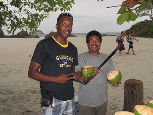 Just bought some coconut water in Manuel Antonio