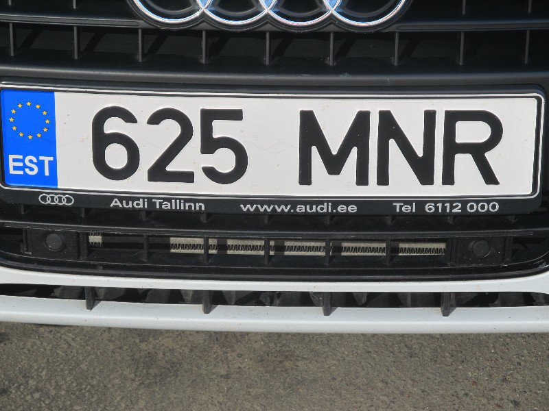 Estonian numberplate