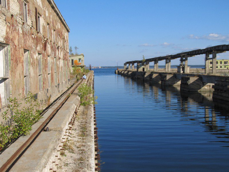 Old Soviet submarine station in Hara Bay
