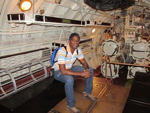 In a submarine at the Seaplane Harbour museum
