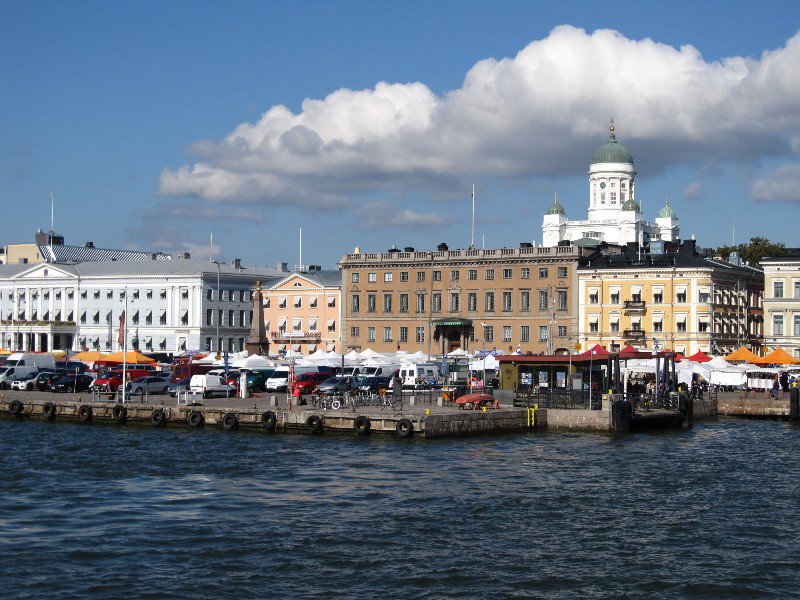 View of Helsinki from the ferry to Suomenlinna Island