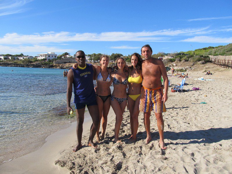 With Perla and her friends at the beach in Marina di Pulsano