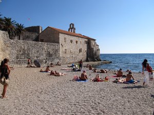 Budva, beach next to the Citadel