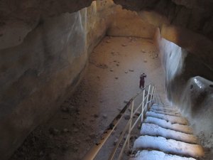 Masada historical site; old water basin