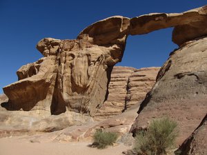A natural bridge in Wadi Rum desert