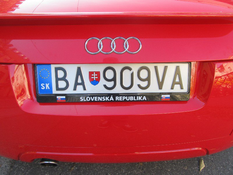 Slovakia numberplate