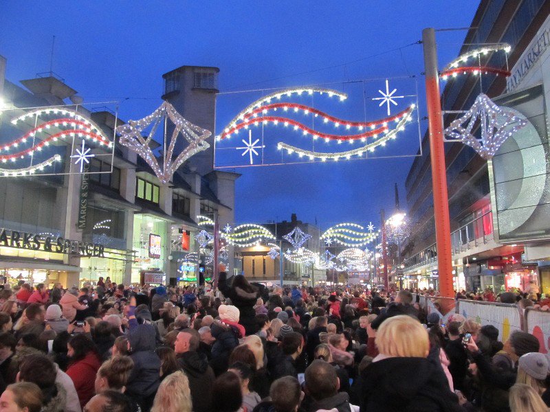 Leicester's Christmas lights were just turned on! Photo