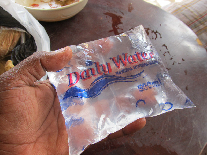 Drinking water are sold like this for US$ 0,05