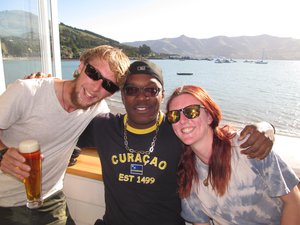 Bumped into these former colleaagues, by coincidence, in Akaroa (Sam and Kimberly from the UK)