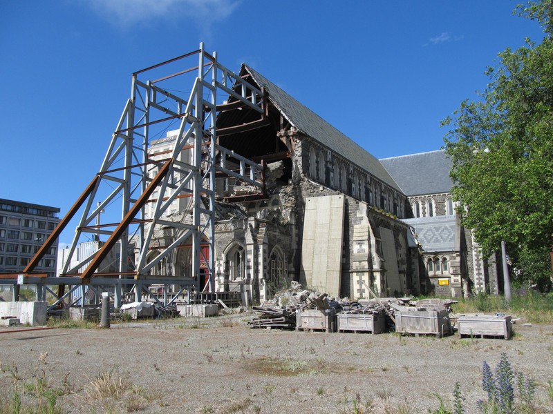 Christchurch Cathedral, severely damaged by the earthquakes