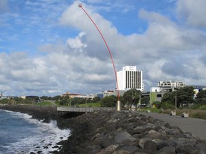 New Plymouth: the "Wind Wand" has a light at the end; it moves and bows into the direction of the wind.