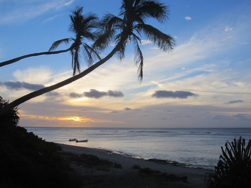Sunset at Ha'atafu Beach on Tongatapu island