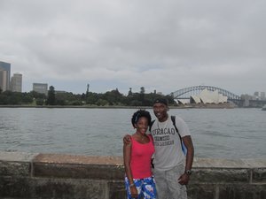 With Nydia in Sydney (Opera House and Harbour Bridge in background)