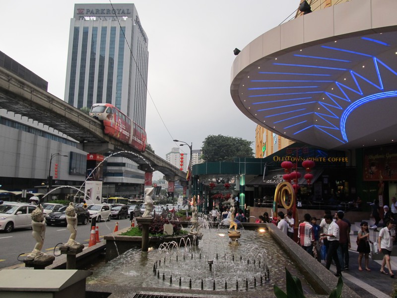 Bukit Bintang area and the monorail passing above, Kuala Lumpur
