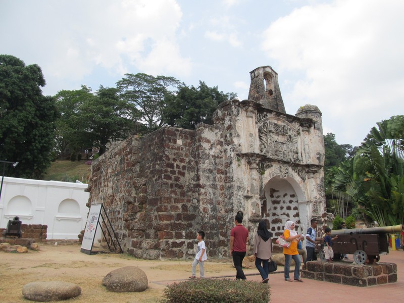 Ruins of "Porta de Santiago" at fort A Famosa in Malacca