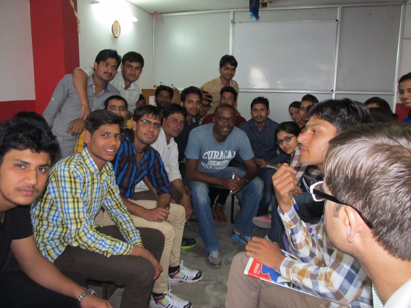 With the students at the institute in Jaipur