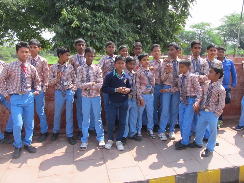 Boys in Agra in their school uniform