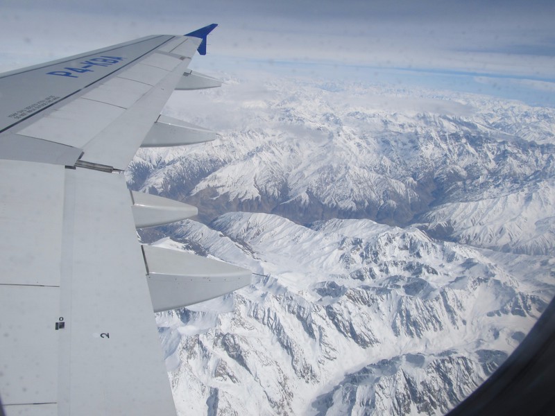 View of the Himalaya's in northeastern Pakistan, enroute from New Delhi to Almaty