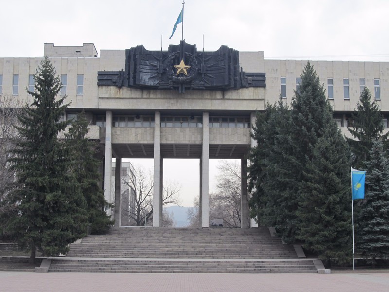This is right across the eternal flame in the 28 Panfilov Heroes Memorial Park, Almaty