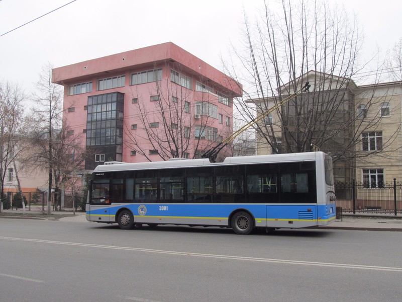 A trolley bus in Almaty