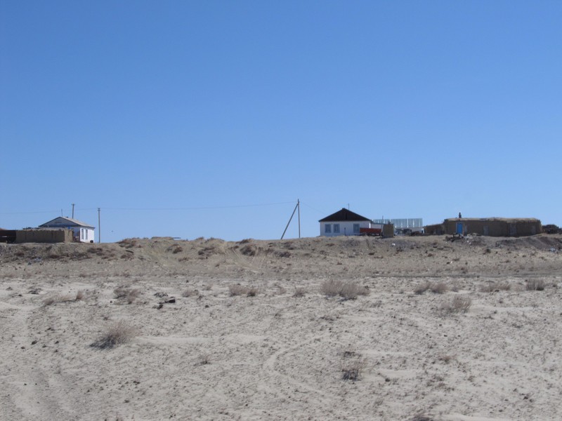 View of Tastubek, seen from the former bottom of the Aral Sea 