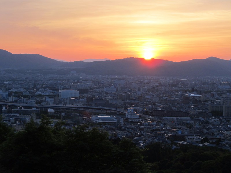 Sunset in Kyoto, seen from Mt. Inari