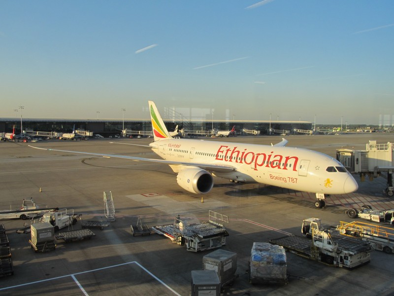leaving Brussels on Ethiopia's national carrier