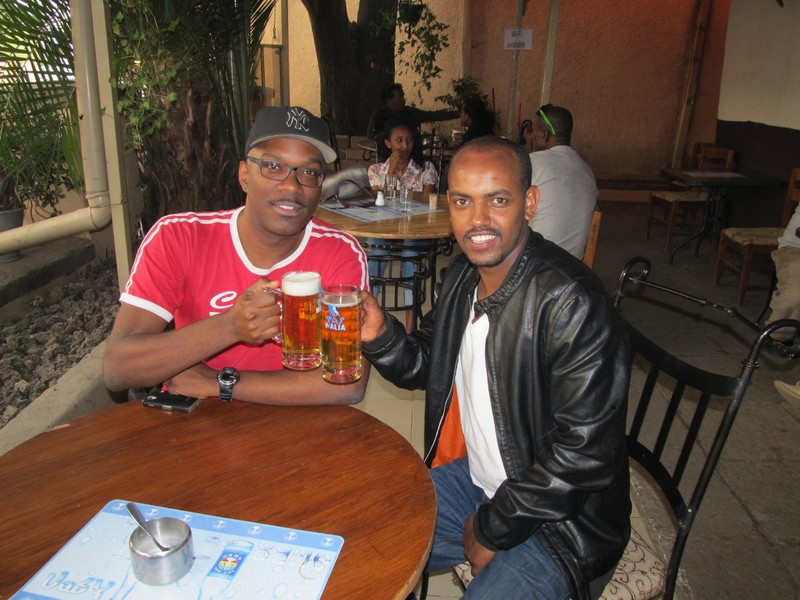 Yonas and I having a beer