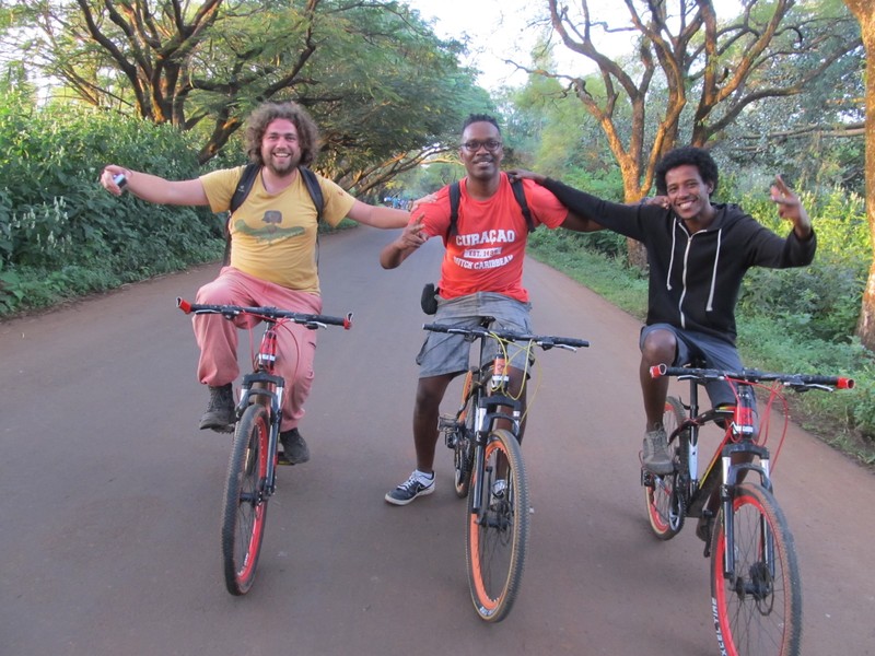 Cycling around Bahir Dar with Alex (Belgium) and Eyob (Ethiopia)