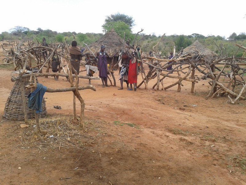 Hamer tribe in their village.