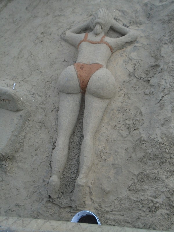 Sand art on the beach in Durban
