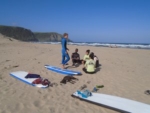 Surfing lesson on Bomvu Beach, Coffee Bay