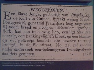 Text in old Dutch at Iziko Slave Lodge (museum), Cape Town