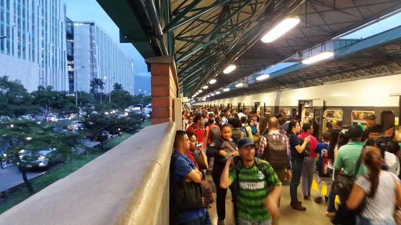 Rush hour at the Medellín metro