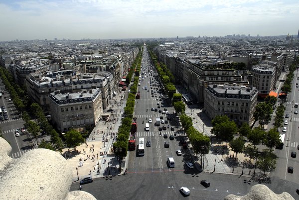 Looking Down the Champs Elysee