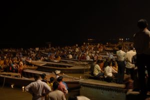 Boats during nightly ceremony