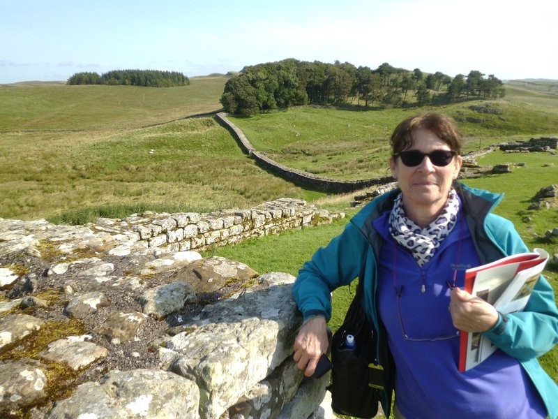 Caroline next to Hadrian's wall