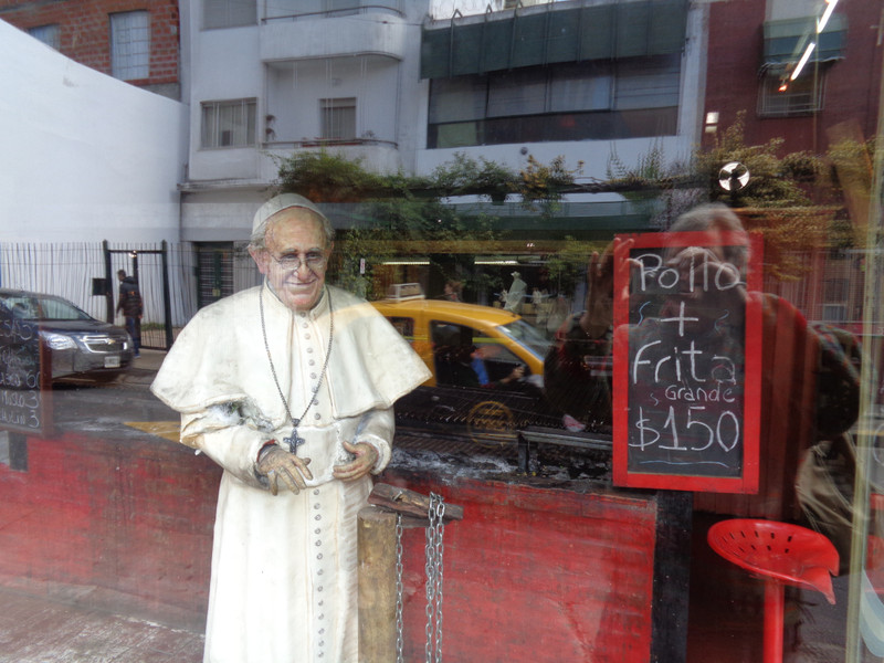 The Pope selling Roast Chicken