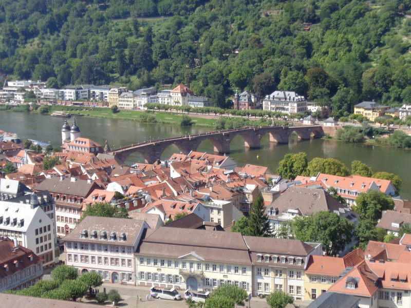 Looking down on Heidelburg from the Schloss