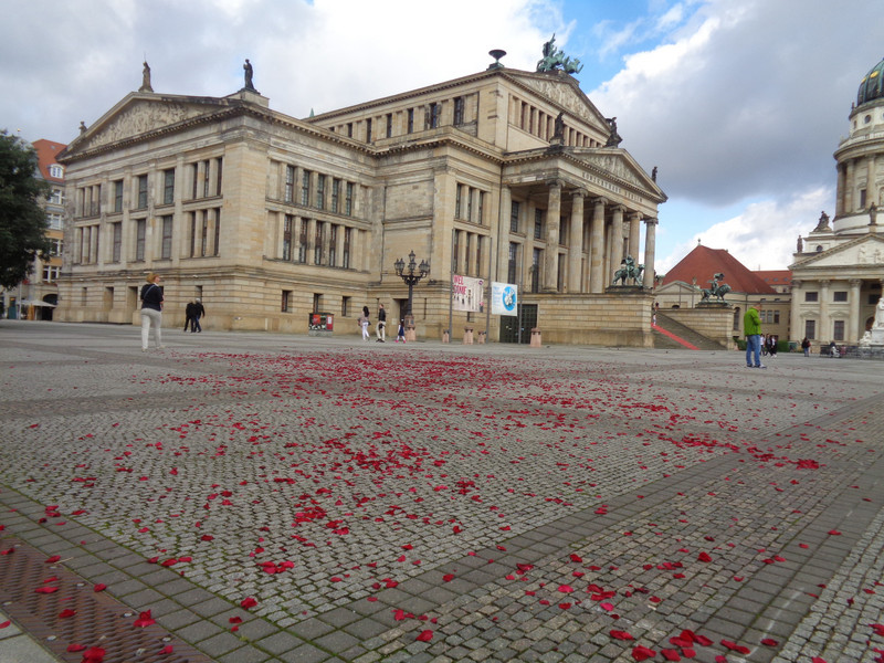 Concert Hall with rose petals on the ground