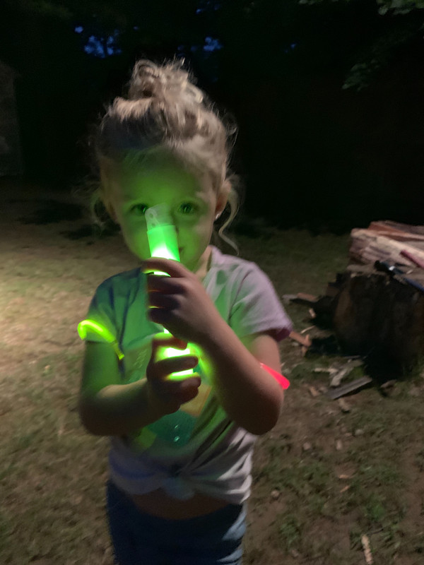 Kaylee with her glow stick