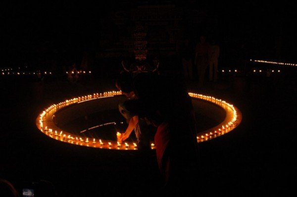 Light Offering at Stupa