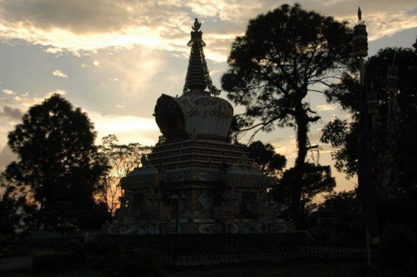 Kopan Stupa at sunset