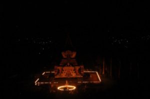 Stupa at Light Offering from Hilltop