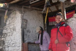 Coming out of the Gompa with the internal falme