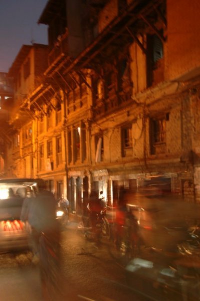 Streets of Kathmandu at night